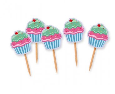 Cupcakes Διακοσμητικές Οδοντογλυφίδες (25τμχ)