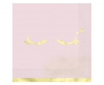 Cute Pink Luncheon Napkins with Gold Foiled Print (16pcs)
