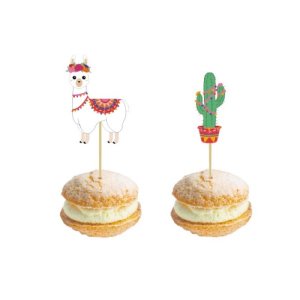 Llama and Cactus Decorative Picks (10pcs)