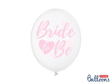 Clear Latex Balloons with Pink Bride to Be Print (6pcs)
