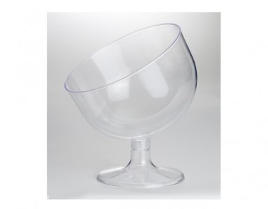 Inclined Clear Color Cup with Short Pedestal