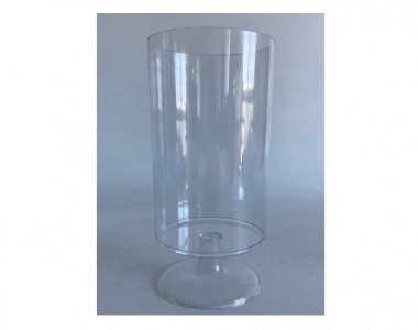 Clear Color Cylinder Container with Pedestal (19,5cm)