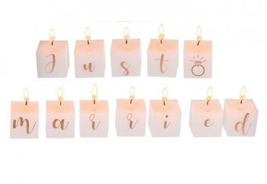 Just Married Square Candles (12pcs)
