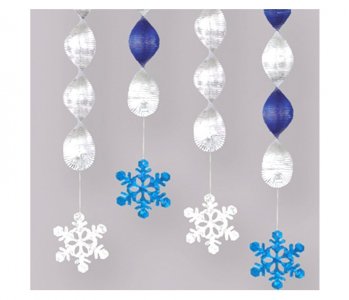 Snowflakes Swirl Decorations (4pcs)