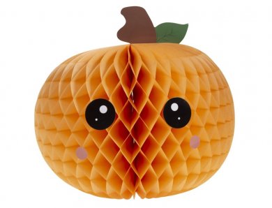 Decorative Honeycomb Ball in the Shape of a Pumpkin (28cm x 30cm)