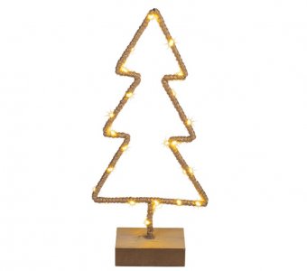 Christmas Tree with Jute Decoration and Led Lights (35cm)