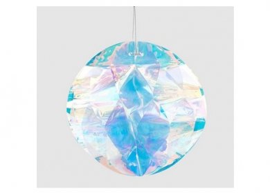 Diamante Μεσαία Foil Fluffy Μπάλα σε Ιριδίζον Χρώμα (24εκ)