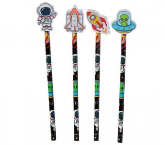 Space Pencil Set with Erasers (4pcs)