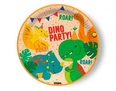 Dino Party Large Paper Plates (8pcs)