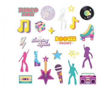 Retro Disco Temporary Tattoos (23pcs)