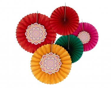 Diwali Σετ με Διακοσμητικές Βεντάλιες (5τμχ)