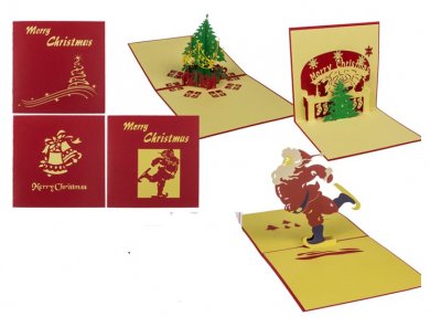 Deluxe Christmas Greeting Card with Fold Out Silhouette (15cm x 15cm)