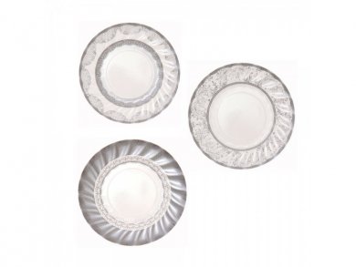 Porcelain Silver Small Paper Plates 12pcs