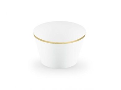 White with Gold Foiled Cupcake Wrappers 6/pcs