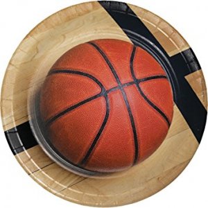 Basketball in Parquet large paper plates (8pcs)