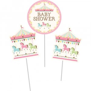 Carousel Baby Shower Centerpiece Sticks (3pcs)