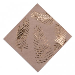 Tropical Chic Gold Foiled Luncheon Napkins 16/pcs