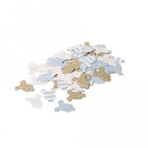 Pale Blue & Gold Glitter Baby Clothes Confetti (100pcs)
