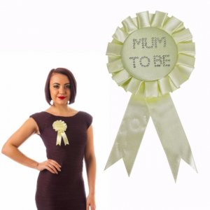Yellow Mum To Be Badge Rosette with Diamante