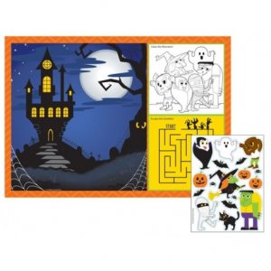 Halloween Placemats with activities and stickers (8pcs)