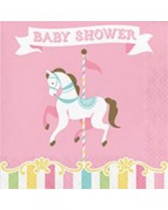 Καρουζέλ Baby Shower Χαρτοπετσέτες (16τμχ)