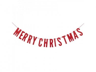 Red Wooden Merry Christmas bunting