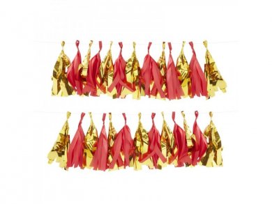 Red and Gold Tassel garland