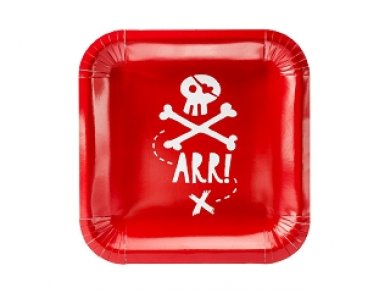 Red Pirate Paper Plates (6pcs)