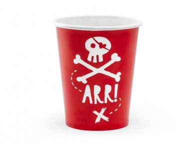 Red Pirates Paper Cups (6pcs)