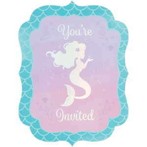 Mermaid Shine Party Invitations 8/pcs
