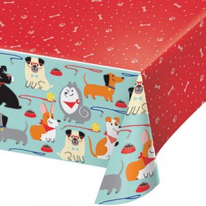 Dog Party Plastic Tablecover (137cm x 259cm)
