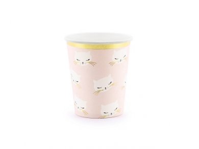 Meow Cats Pink Paper Cups (6pcs)