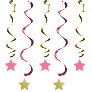 Twinkle Little Star Pink swirl decoration (5pcs)