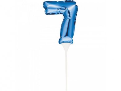 Mini Blue Foil Balloon Number 7