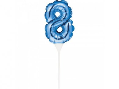 Mini Blue Foil Balloon Number 8