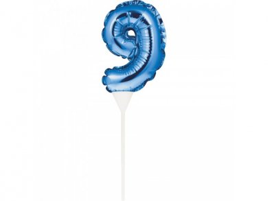 Mini Blue Foil Balloon Number 9