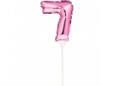 Mini Pink Foil Balloon Number 7