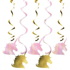 Unicorn with Stars Swirl Decorations (5pcs)|