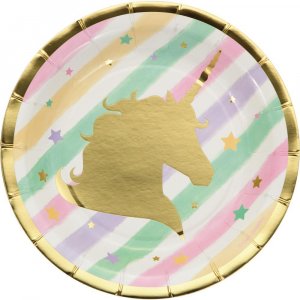 Unicorn with Stars Small Paper Plates (8pcs)