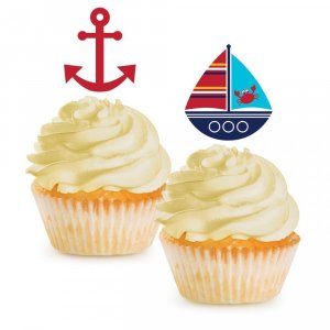Cupcake Toppers - Baptism Party Supplies