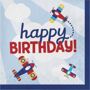 Multicolor Airplane Birthday Luncheon Napkins (16pcs)