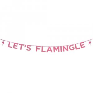 Ροζ Γιρλάντα Με Γκλίτερ Let's Flamingle