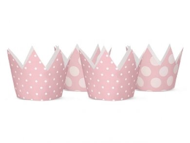 Pink Dots Party Crowns (4pcs)