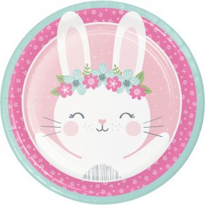 Pink Bunny Large Paper Plates (8pcs)