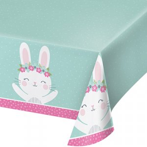Pink Bunny Plastic Tablecover