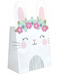 Pink Bunny Paper Treat Bags (8pcs)
