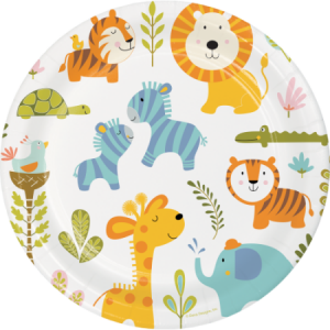 Happy Jungle Animals Large paper plates (8pcs)