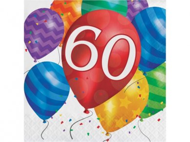 60 Balloon Blast Luncheon Napkins (16pcs)