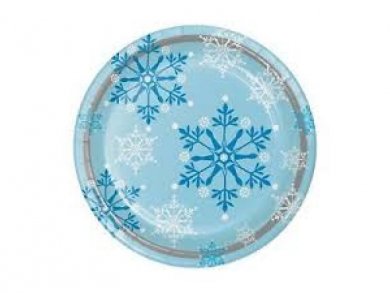 Snowflakes Large Paper Plates (8pcs)
