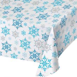 Snowflakes Plastic Tablecover (137cm x 259cm)